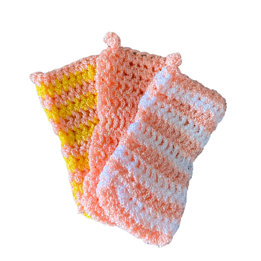 Zachte scrubhandschoen roze