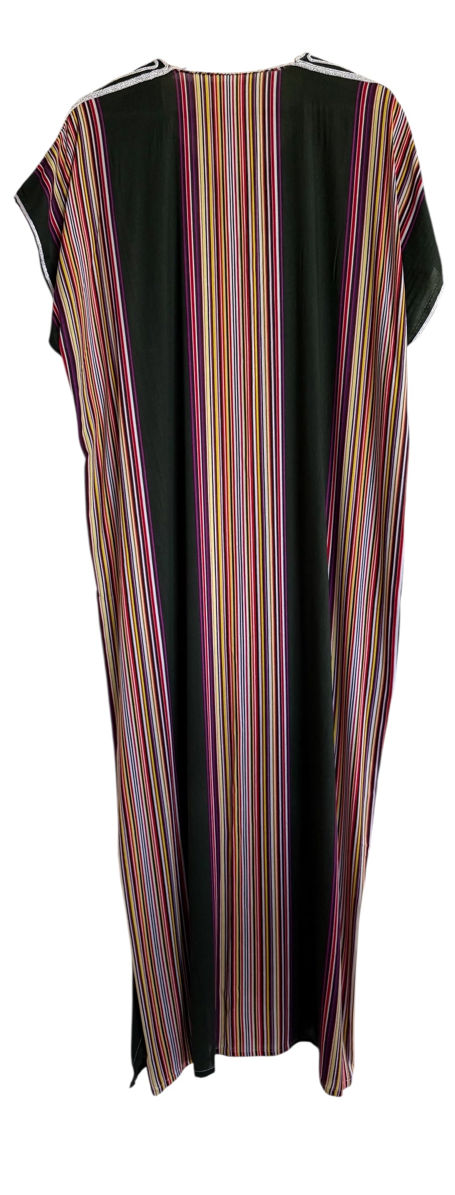 Marokkaanse huisjurk donkergroen gestreept