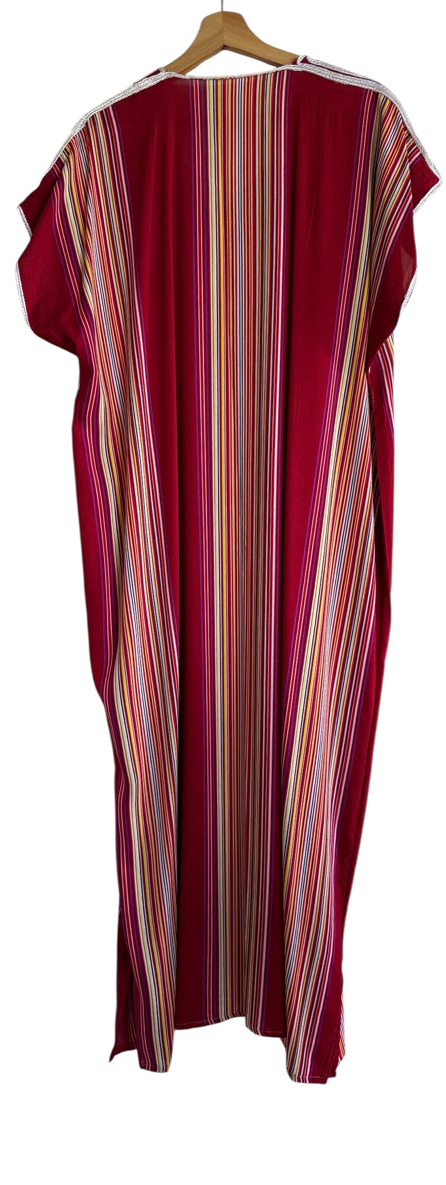 Marokkaanse huisjurk donkerrood gestreept