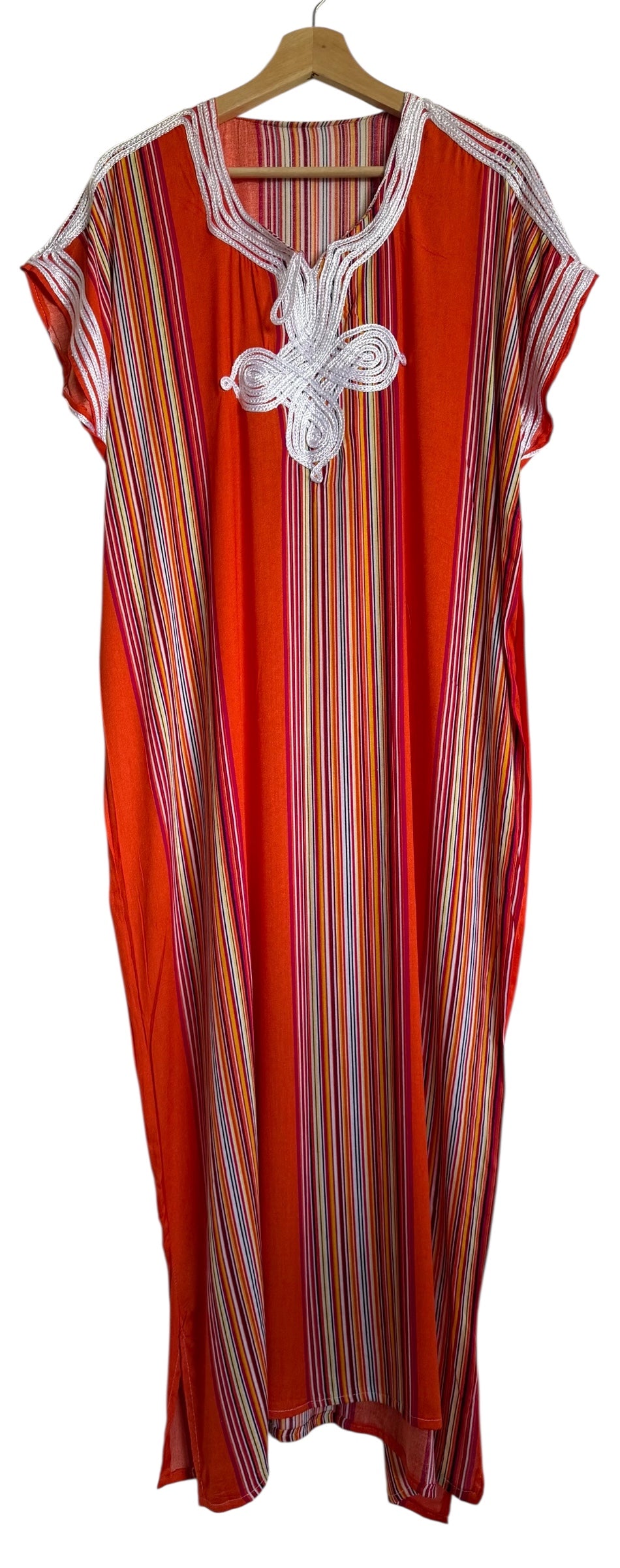 Marokkaanse huisjurk oranje gestreept