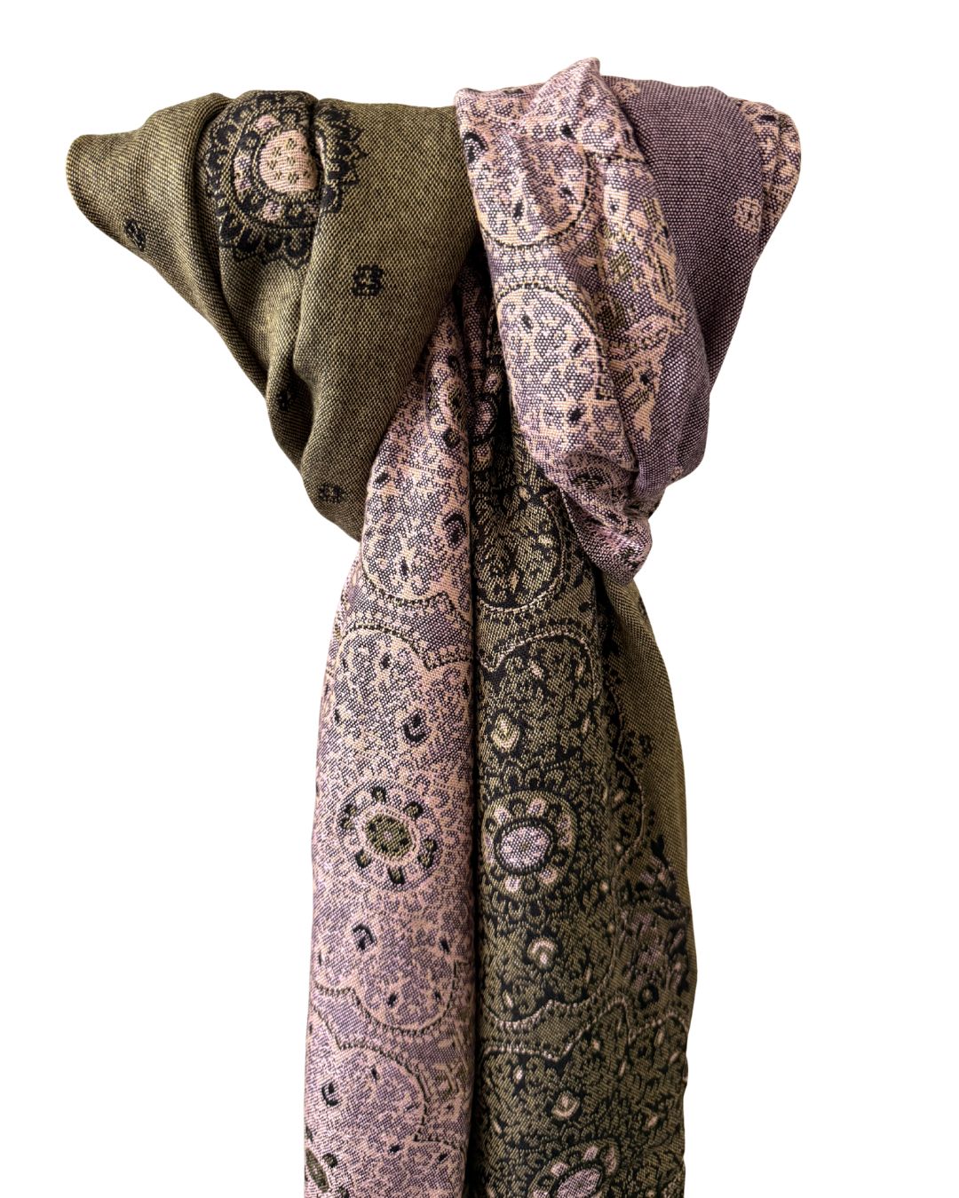 Pashmina sjaal roze-groen