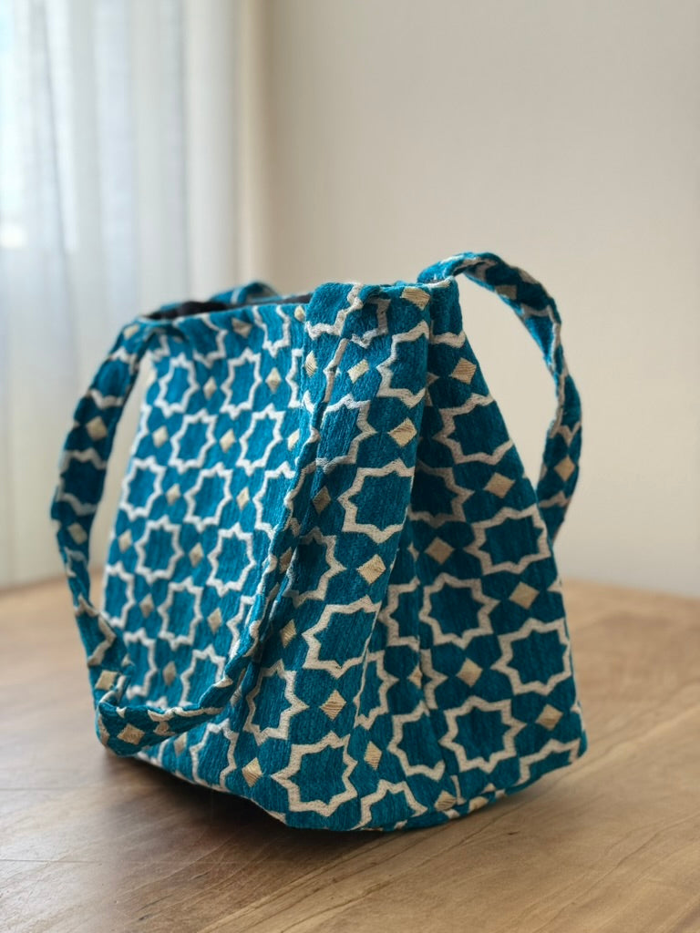 Lichtblauwe marokkaanse shopper