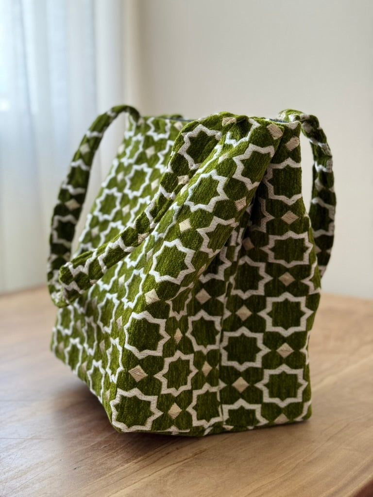 Olijfgroene Marrakech shopper