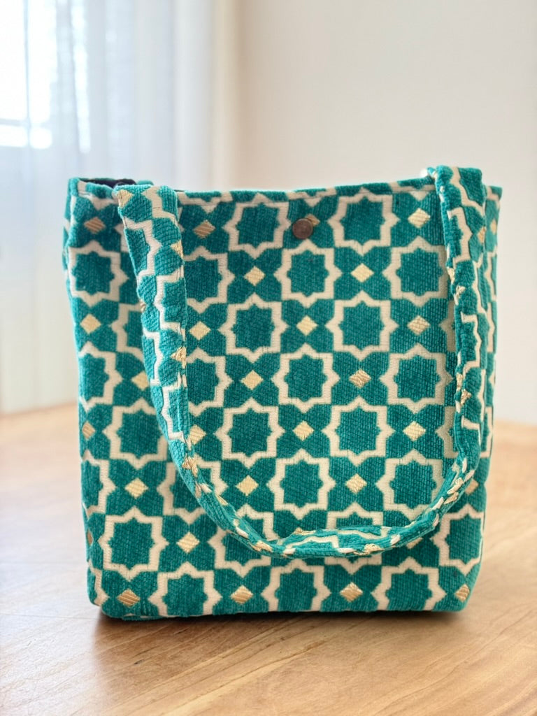 turquoise Marokkaanse shopper