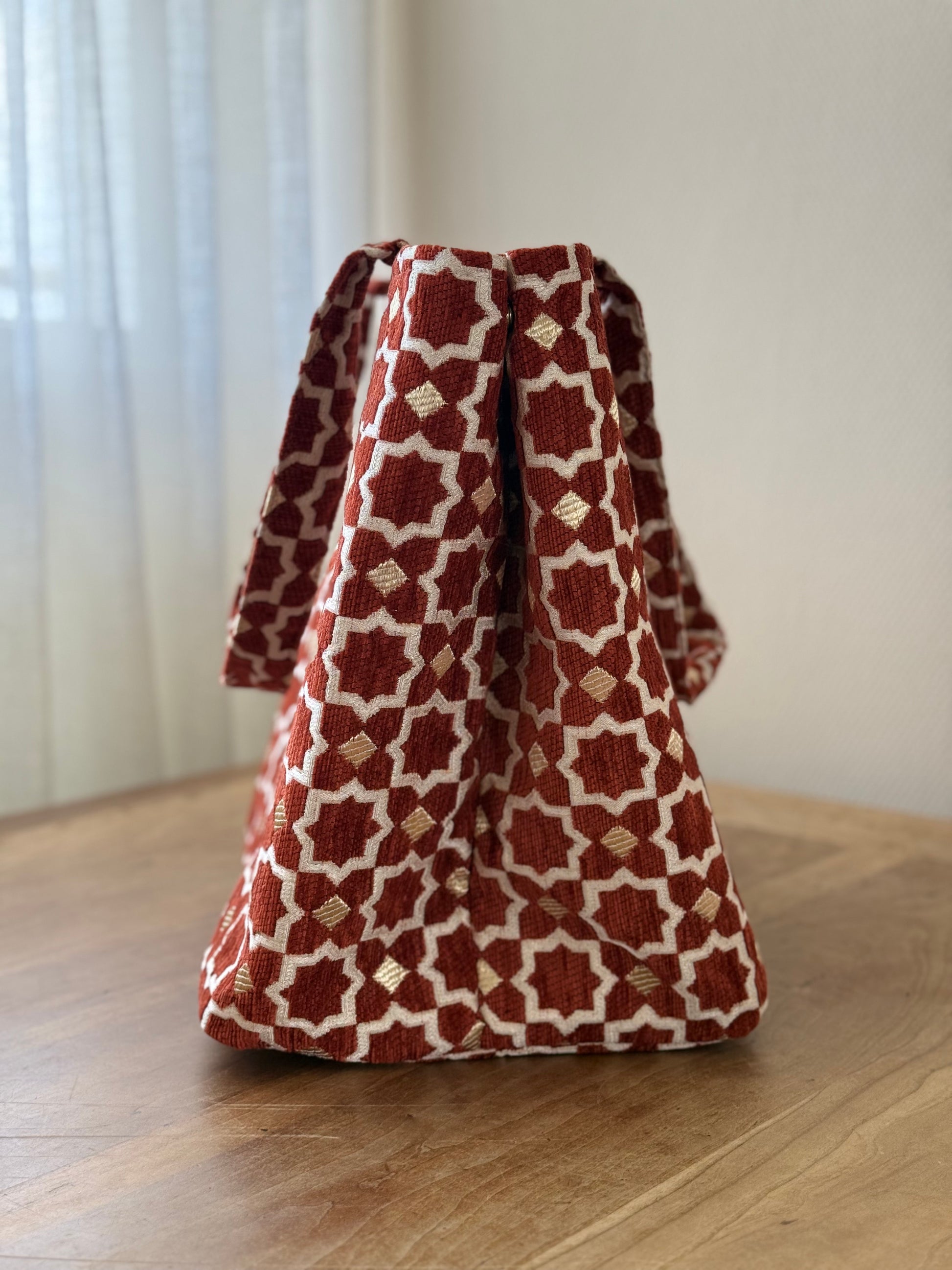 Terracotta Marrakech mozaïek shopper zijkant