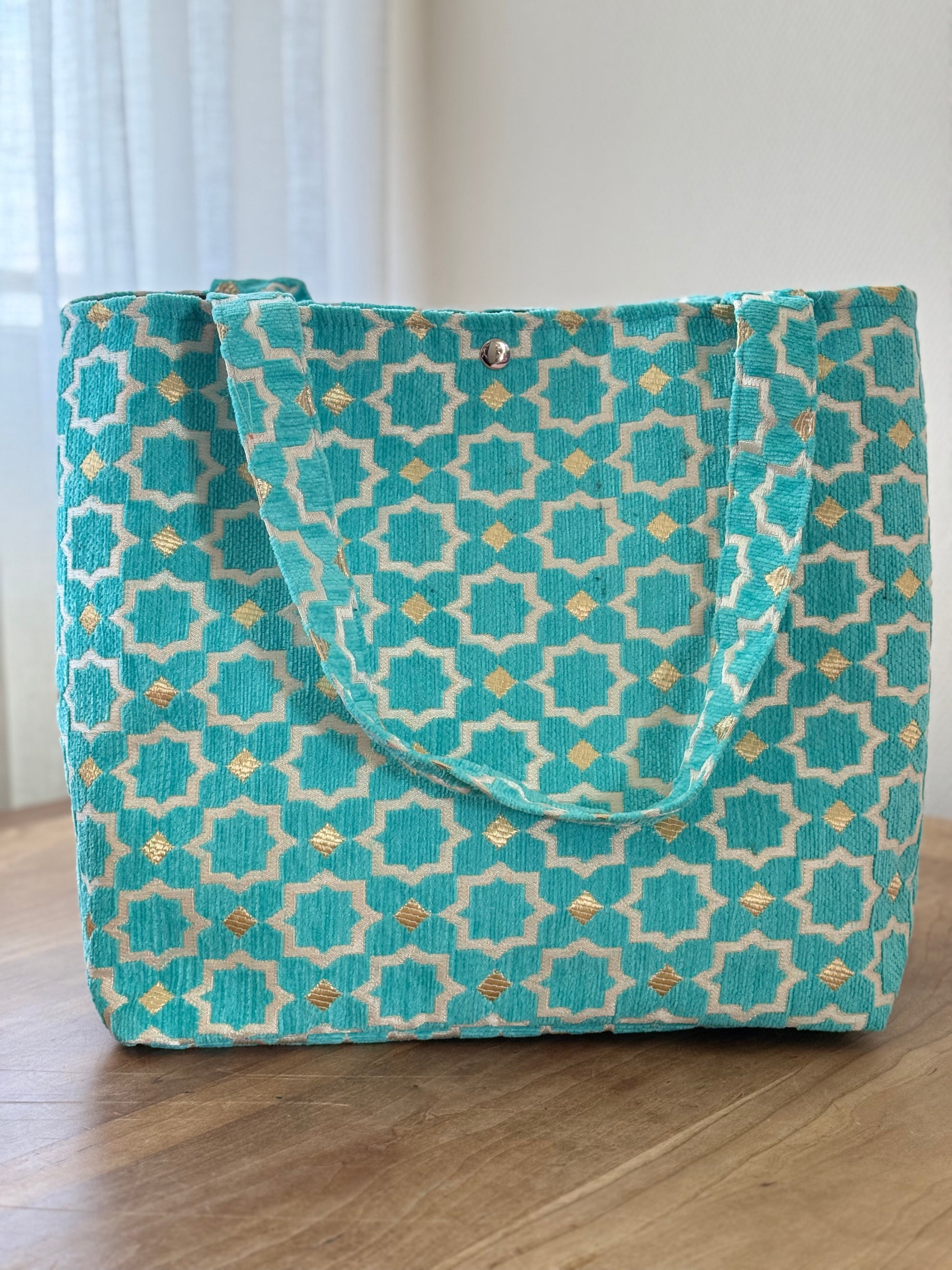 Turquoise Marrakech mozaïek shopper