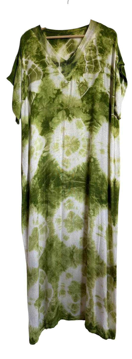 Marokkaanse huisjurk groen met wit