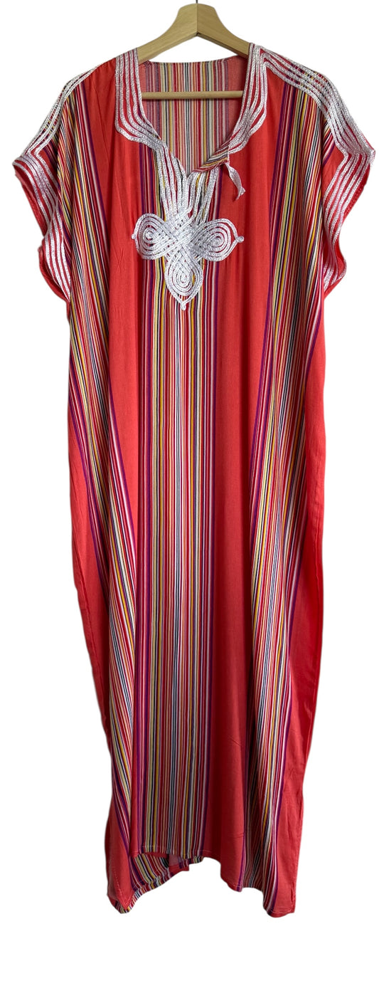 Marokkaanse huisjurk zalm gestreept