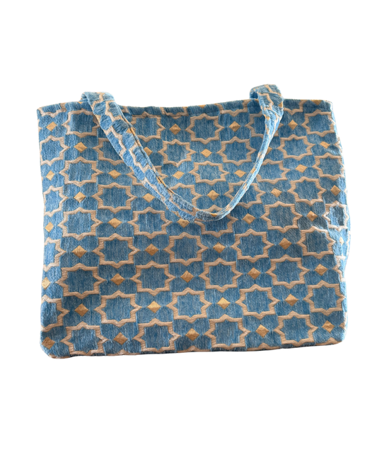 Marrakech mozaïek shopper - L - Lichtblauw