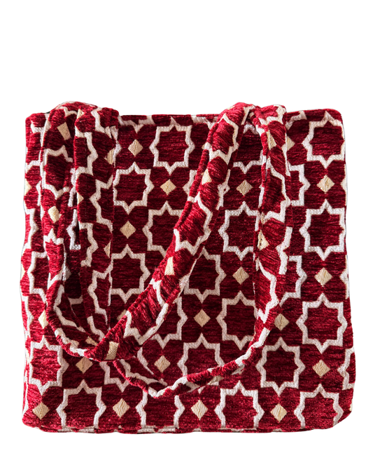 Marrakech mozaïek shopper - M - donkerrood
