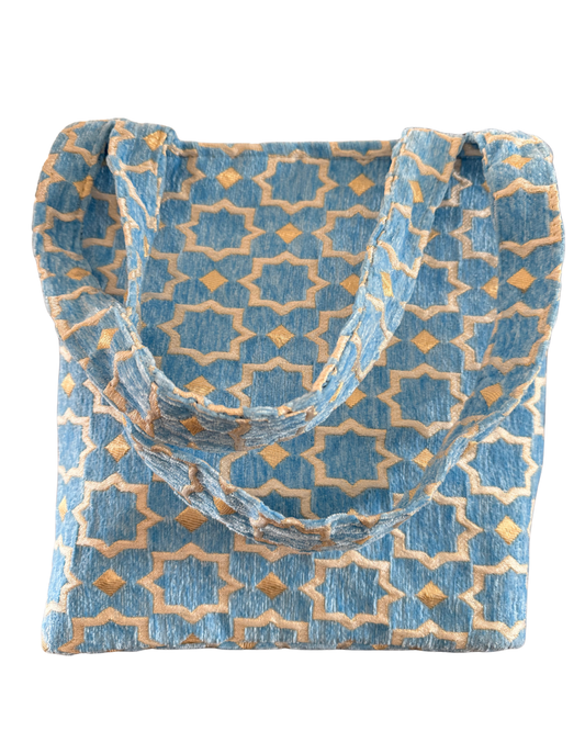 Marrakech mozaïek shopper - M - lichtblauw