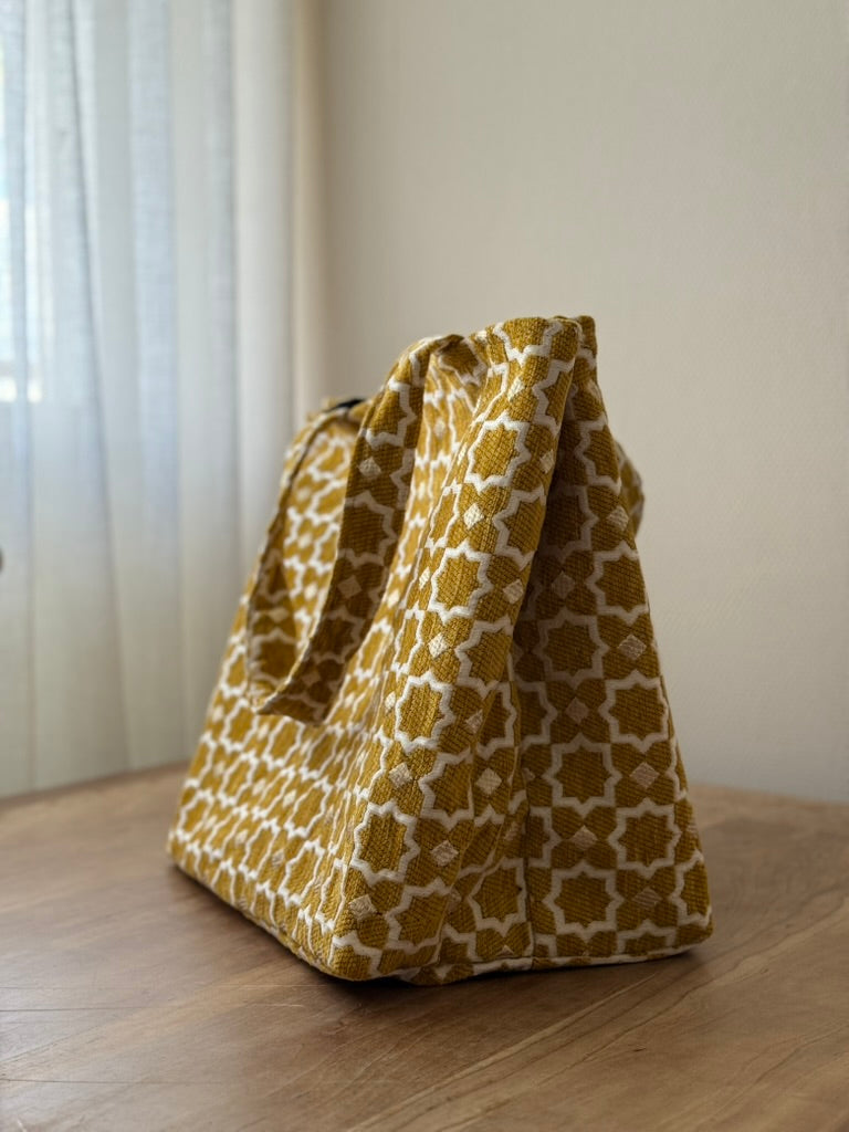 Marrakech mozaïek shopper - L - mosterd