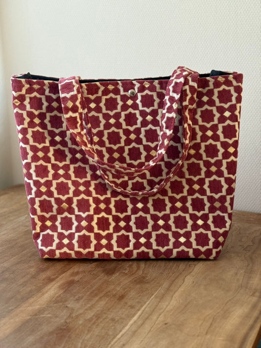 Grote Marrakech shopper met geometrisch patroon
